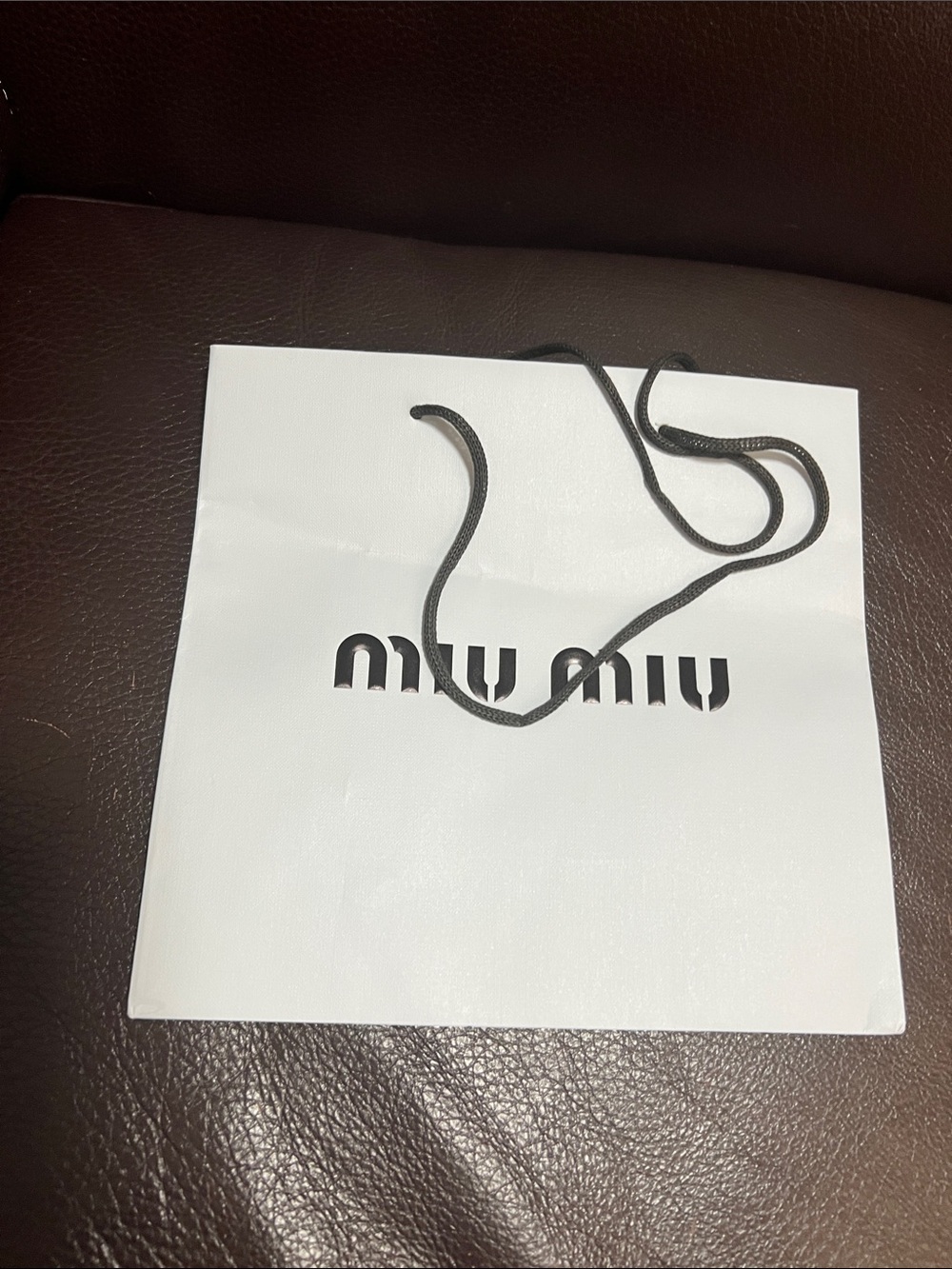 Miu Miu White Shopping Bag with Black Logo and Handles